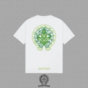 Chrome Hearts White Green Gothic Fleur Graphic T-Shirt
