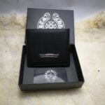 Chrome Hearts Black Leather Logo Plaque Bifold Wallet