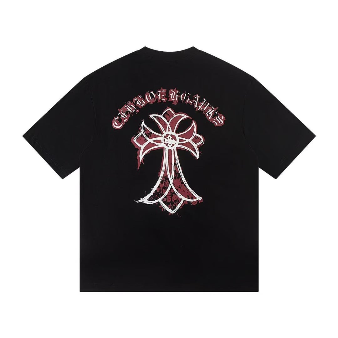 Chrome Hearts Floral Cross Graphic T-Shirt Black Chrome Hearts Floral Cross Graphic T-Shirt Black