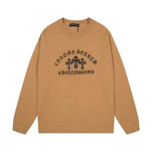 Chrome Hearts Hollywood Triple Cross Knit Sweater Brown