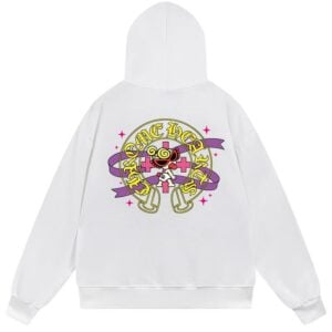 Chrome Hearts Cartoon Cross Horseshoe Pullover Hoodie White