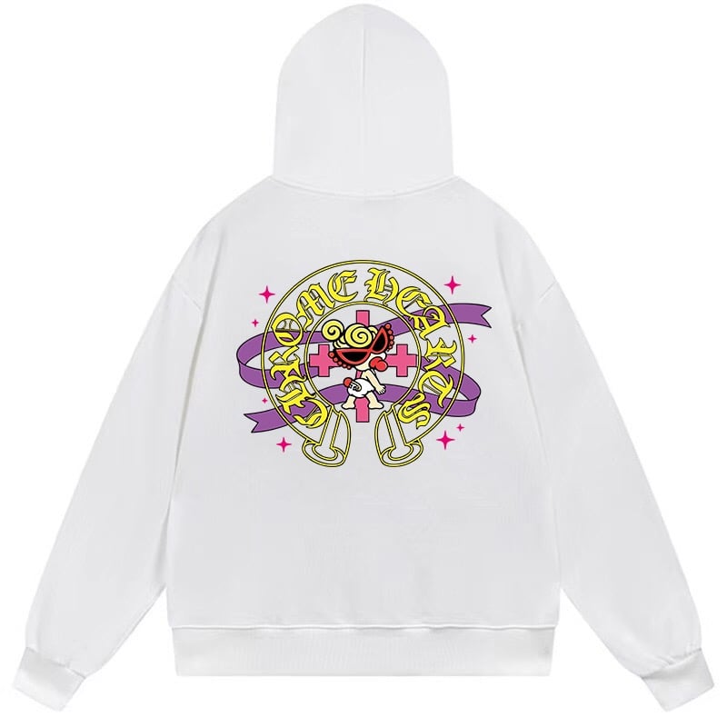 184d37c7 Chrome Hearts Cartoon Cross Horseshoe Pullover Hoodie White
