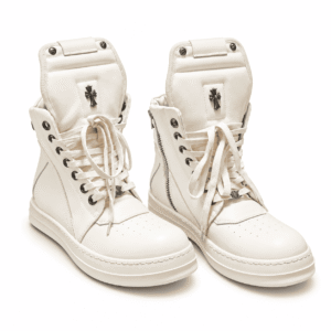 Chrome Hearts x Rick Owens Geobasket High-Top Sneakers White