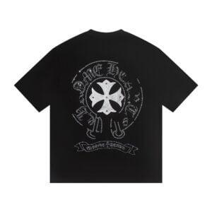 Chrome Hearts Rhinestone Horseshoe Cross T-Shirt Black