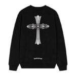 Chrome Hearts Ornate Floral Cross Crewneck Sweatshirt Black