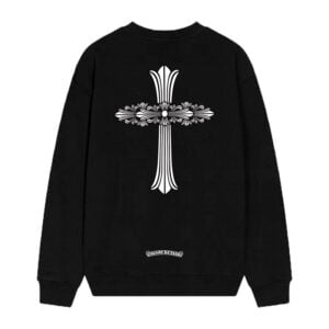 Chrome Hearts Ornate Floral Cross Crewneck Sweatshirt Black
