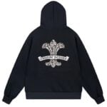 Chrome Hearts Ornate Fleur-De-Lis Graphic Pullover Hoodie Black