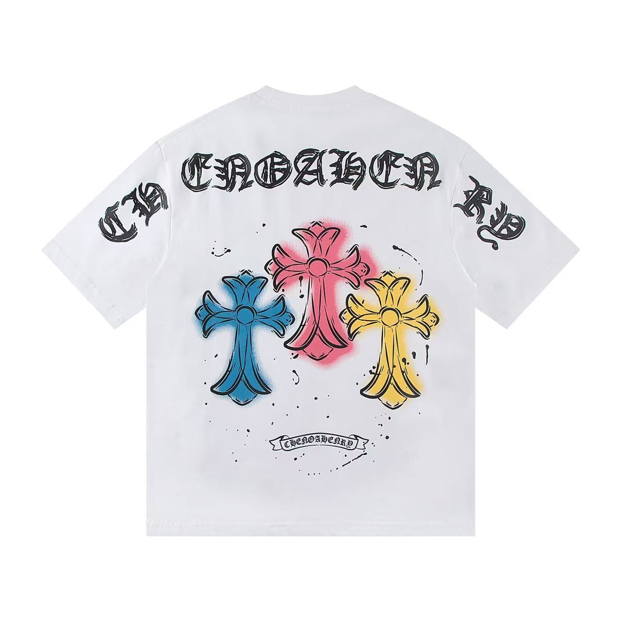 3754db38 Chrome Hearts Triple Cross Graffiti T-Shirt White