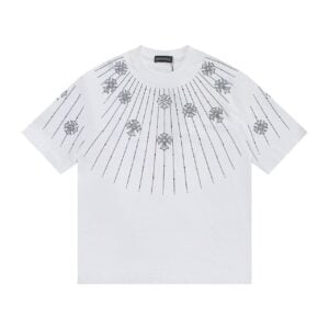 Chrome Hearts Rhinestone Cross Sunburst T-Shirt White