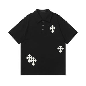 Chrome Hearts Four Cross Black Polo Shirt