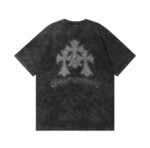 Chrome Hearts Triple Cross Rhinestone Washed T-Shirt Black