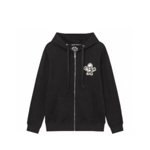 Chrome Hearts FOTI Skull Graphic Zip-Up Hoodie Black