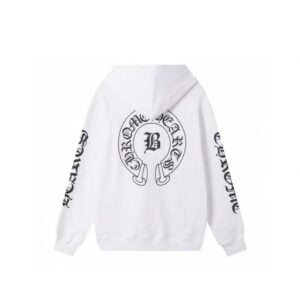 Chrome Hearts B Logo Horseshoe Pullover Hoodie White