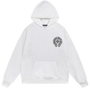 Chrome Hearts American Flag Horseshoe Pullover Hoodie White