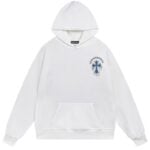 Chrome Hearts Icy Blue Cross Graphic Pullover Hoodie White