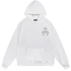 Chrome Hearts Pink Horseshoe Graphic Pullover Hoodie White
