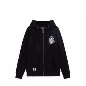 Chrome Hearts Ornate Dagger Crest Zip-Up Hoodie Black