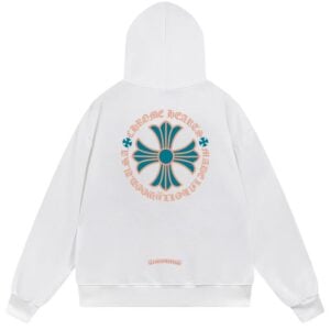 Chrome Hearts Multicolor Cross Circle Pullover Hoodie White