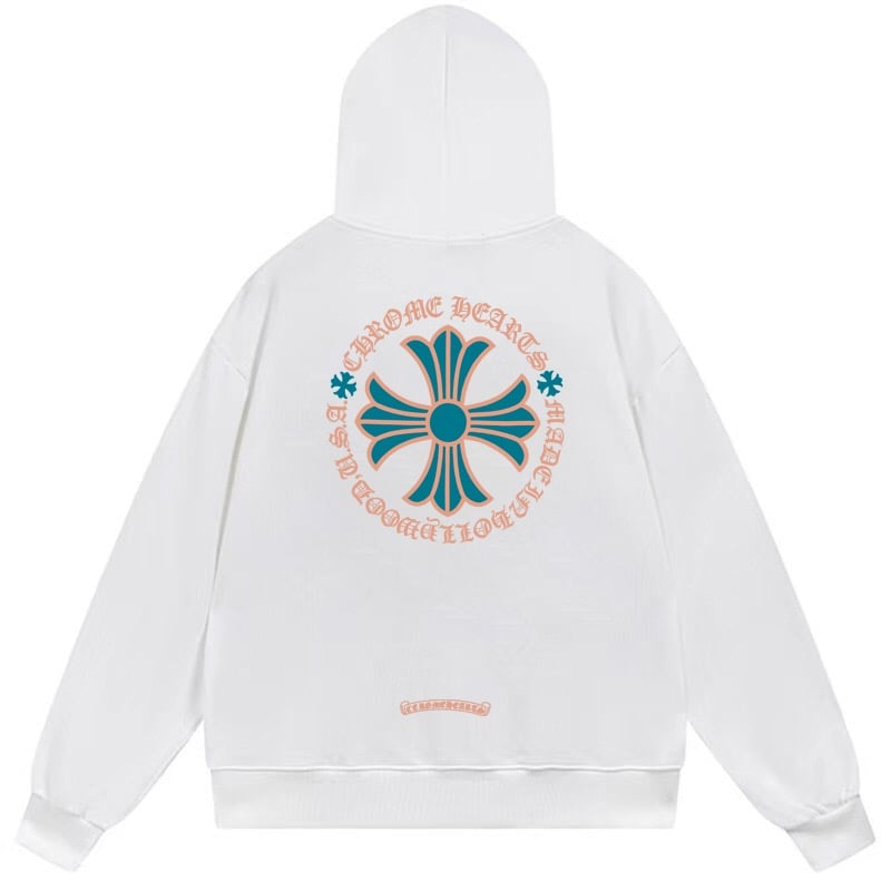 792aec19 Chrome Hearts Multicolor Cross Circle Pullover Hoodie White