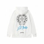 Chrome Hearts St. Barth Cross Logo Zip-Up Hoodie White