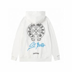 Chrome Hearts St. Barth Cross Logo Zip-Up Hoodie White