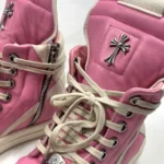 Chrome Hearts x Rick Owens Geobasket Pink High-Top Sneakers