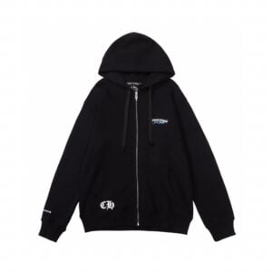 Chrome Hearts St. Barth Cross Logo Zip-Up Hoodie Black