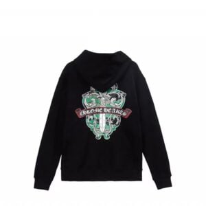 Chrome Hearts Ornate Dagger Crest Zip-Up Hoodie Black