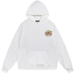 Chrome Hearts Cartoon Cross Horseshoe Pullover Hoodie White