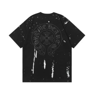Chrome Hearts Rhinestone Horseshoe Splatter T-Shirt Black