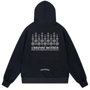 Chrome Hearts Cross Pattern Graphic Pullover Hoodie Black
