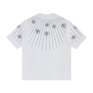 Chrome Hearts Rhinestone Cross Sunburst T-Shirt White