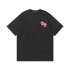 Chrome Hearts Pink Cross Horseshoe T-Shirt Black
