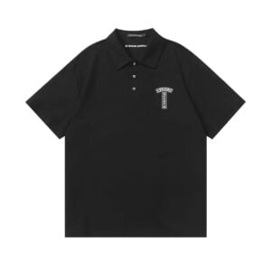 Chrome Hearts T-Bar Logo Black Polo Shirt