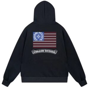 Chrome Hearts American Flag Horseshoe Pullover Hoodie Black