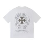 Chrome Hearts Rhinestone Horseshoe Cross T-Shirt White