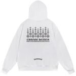 Chrome Hearts Cross Pattern Graphic Pullover Hoodie White