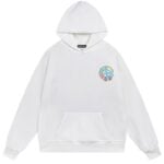 Chrome Hearts Colorblock Horseshoe Cross Pullover Hoodie White