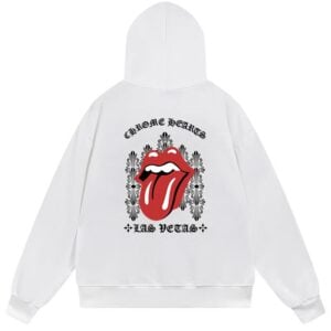 Chrome Hearts Rolling Stones Las Vegas Pullover Hoodie White