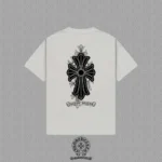 Chrome Hearts Floral Cross Back Print T-Shirt Cream
