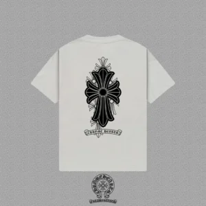 Chrome Hearts Floral Cross Back Print T-Shirt Cream