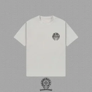 Chrome Hearts Floral Cross Back Print T-Shirt Cream