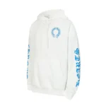 Chrome Hearts Blue Cross Pullover White Hoodie
