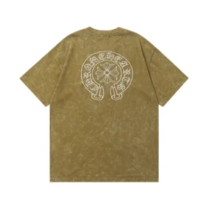 Chrome Hearts Horseshoe Embroidered Washed T-Shirt Olive