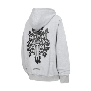 Chrome Hearts Grey Ornamental Dagger Zip-Up Hoodie