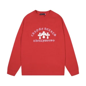 Chrome Hearts Hollywood Triple Cross Knit Sweater Red