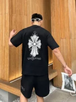 Chrome Hearts Ornate Cross Back Print T-Shirt Black